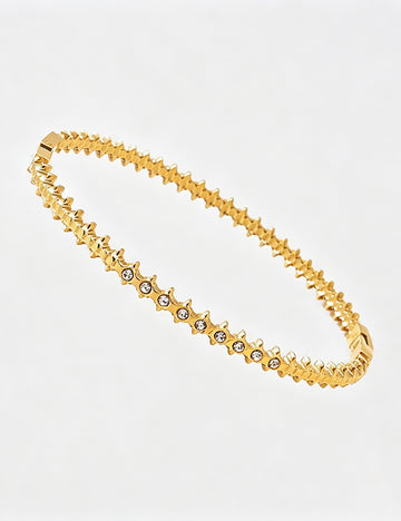 Elegant Gold Plated Spikelet Rhinestones Bracelets 6W6JBR486