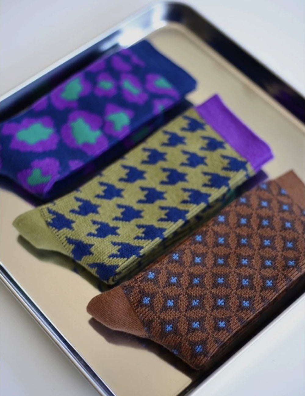 Houndstooth Crew Socks - DippedShop Wholesale - #8707