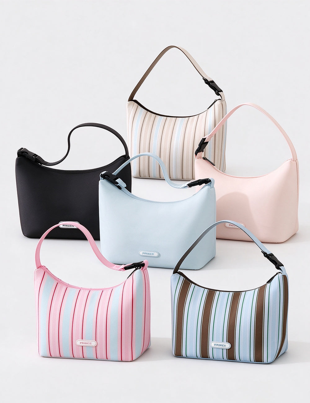 Simple Striped Color Block Large Capacity Handbag 6W10BBG2392