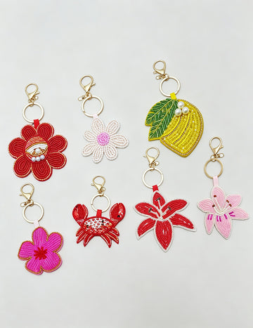 Creative Beaded Embroidery Lemon Pendant Keychain 6W10BBC810