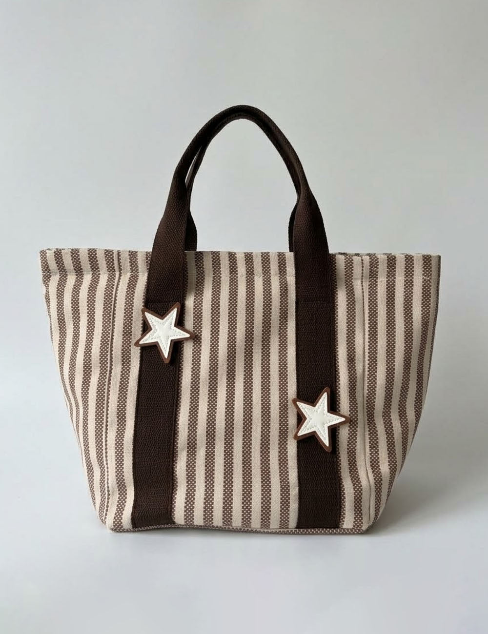 Color Block Striped Canvas Large Capacity Tote Bag 6W10BBG1936