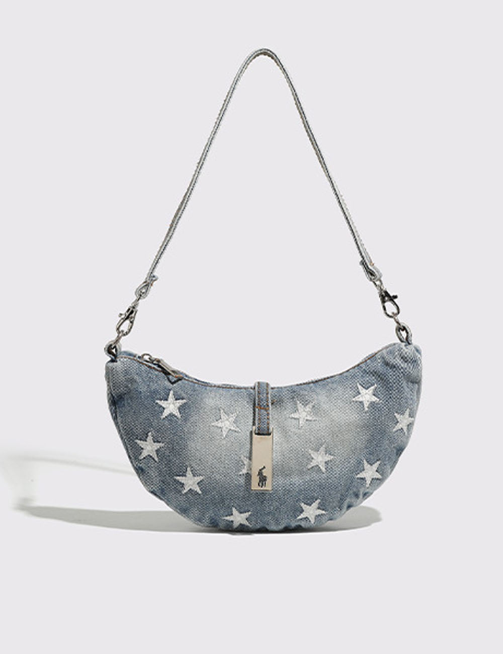 Vintage Washed Star Print Half Moon Handbag 6W10BBG1335