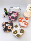 Sweet Floral Pattern Plush Cosmetic Bag 6C5CO276