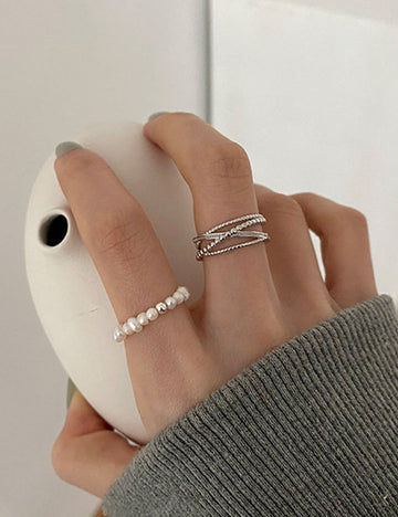 Cross Band Bead Ring - DippedShop Wholesale - #5811