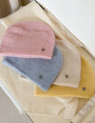 Slouchy Solid Color Warm Knit Beanie Hat 6W6HAT659