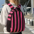Casual Color Block Striped Large Capacity Backpack 6W10BBG1956