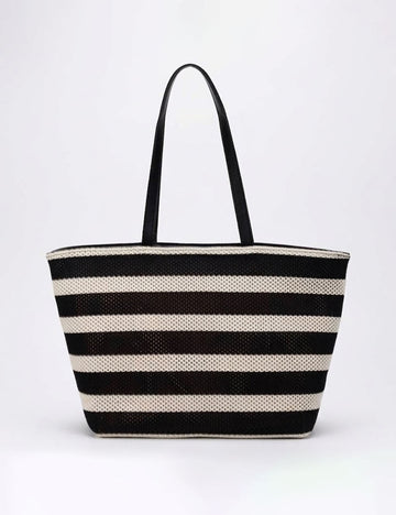 Minimalist Color Block Striped Tote Bag 6W10BBG1937
