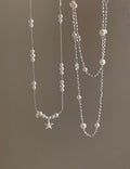 Elegant Pearl Decor Star Pendnat Necklace 6W6JNC671