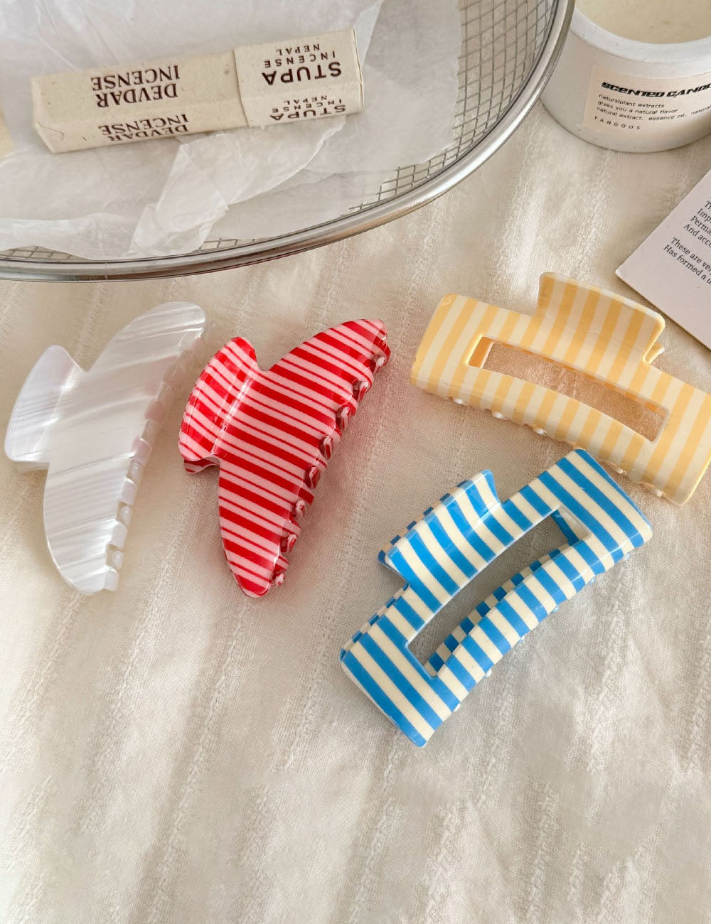 Acetate Striped Hair Claw - DippedShop Wholesale - #0947