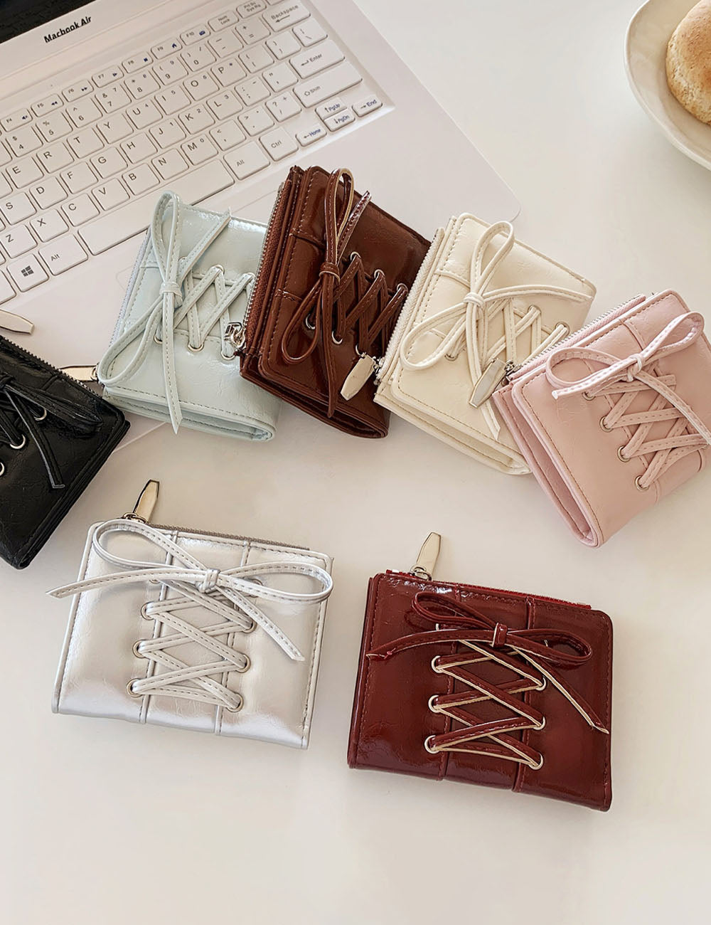 Stylish Bow-Tied PU Coin Purse Wallet 6S10BWB123