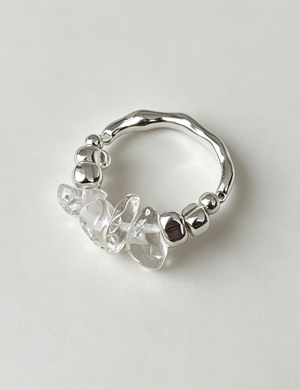 Irregular Crystal Beaded Ring - DippedShop Wholesale - #2963