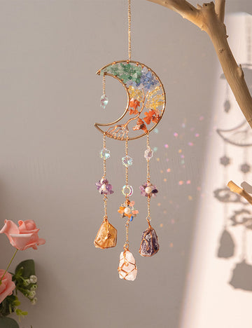 Colorful Stones Moon Dream Catcher Suncatcher MK2CZAS6H7HLS84