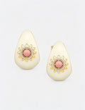 Elegant Enamel Gemstone Sunflower Stud Earrings 6W6JER942