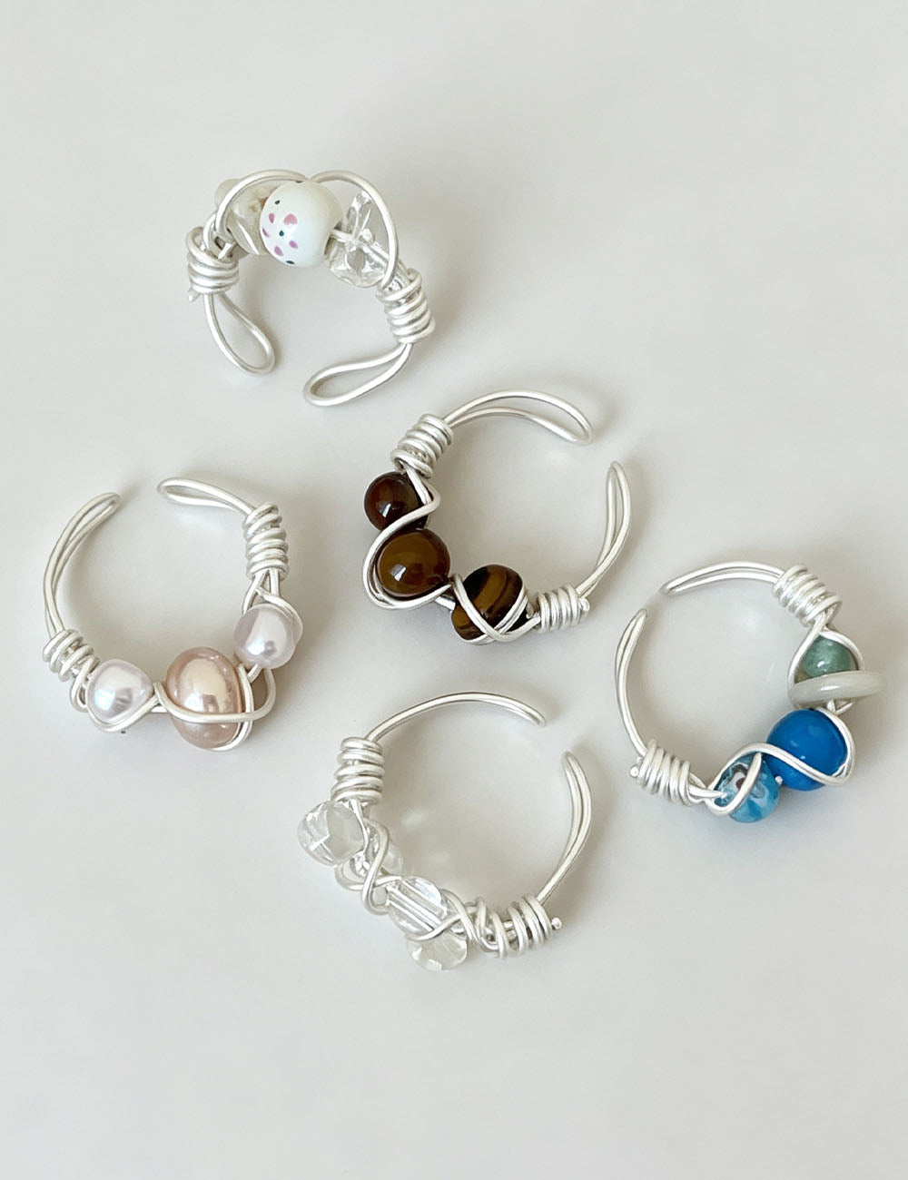 Open Pearl Wrapped Ring - DippedShop Wholesale - #0899