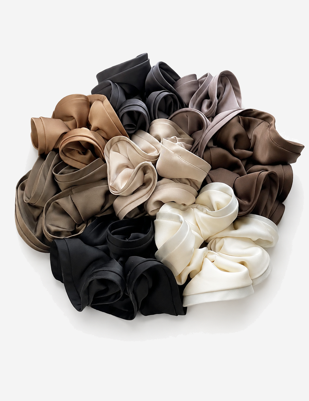 Elegant Solid Color Ruffled Hair Scrunchies 6W6HSR326