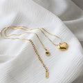 Minimalist Gold Heart Plated Snake Chain Necklace 6W6JNC1081