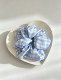 Minimalist Blue Plaid High Elastic Scrunchies 6W6HSR495