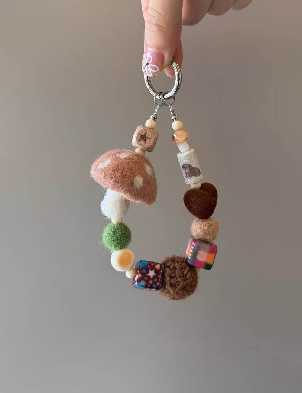 Beaded Mushroom Keychain Charm - DippedShop Wholesale - #5187