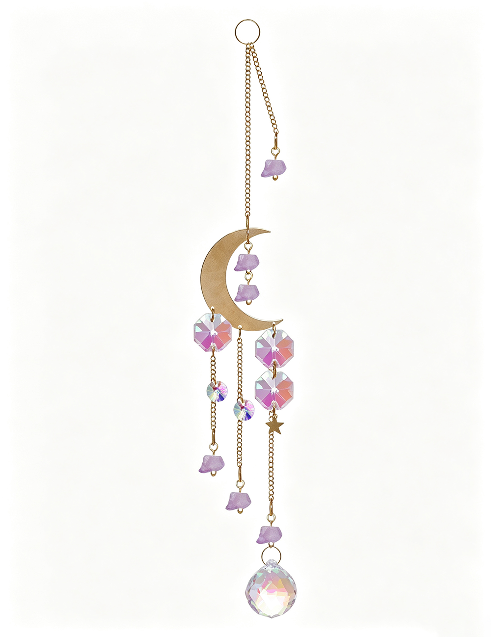 Hollow Floral Natural Stones Pendant Suncatchers MK2CZAS6H7HLS54