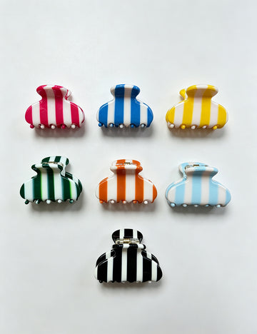 Vintage Striped Acetate Mini Hair Claw Clips 6W6HCP1681