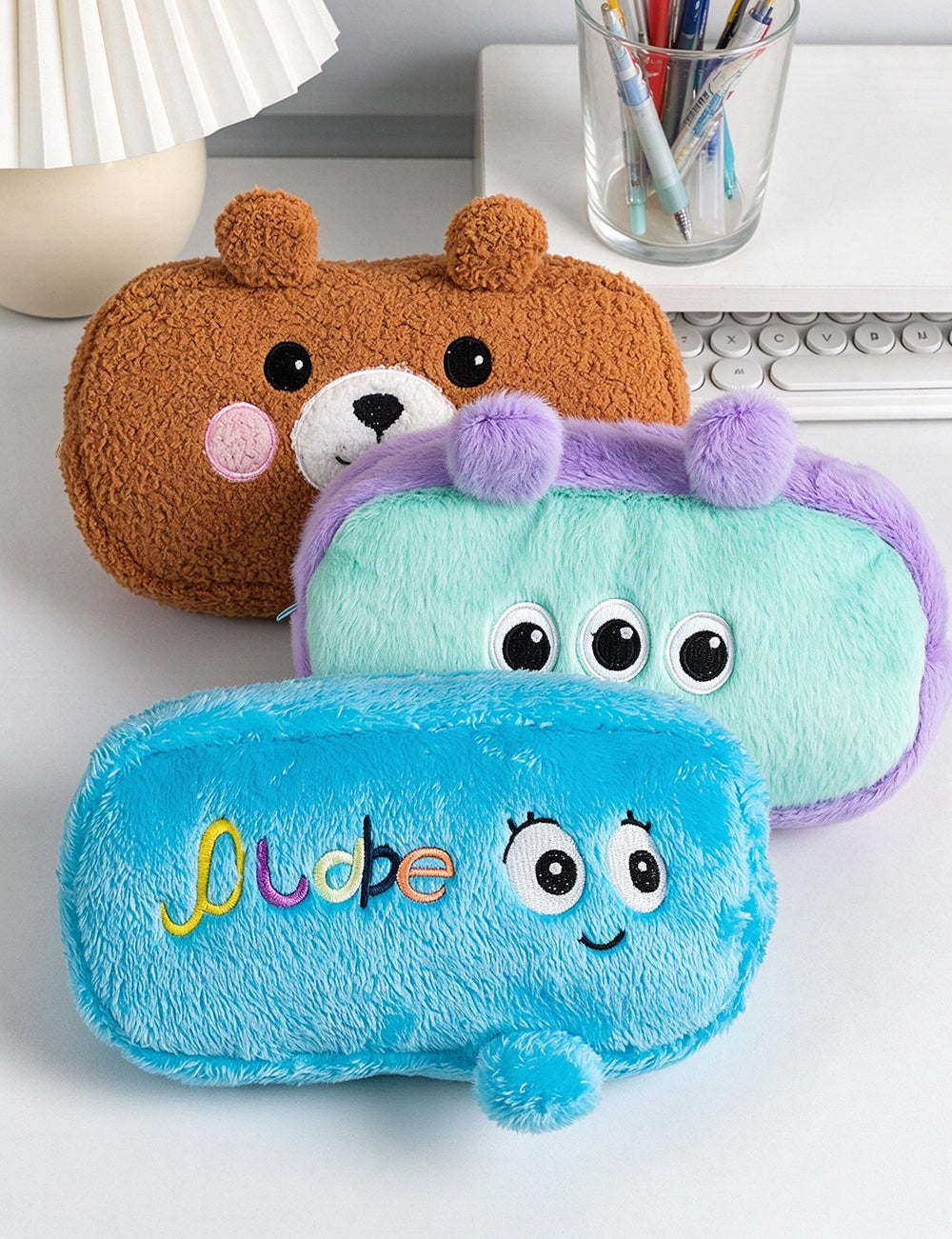 Plush Embroidery Pencil Pouch - DippedShop Wholesale - #0451