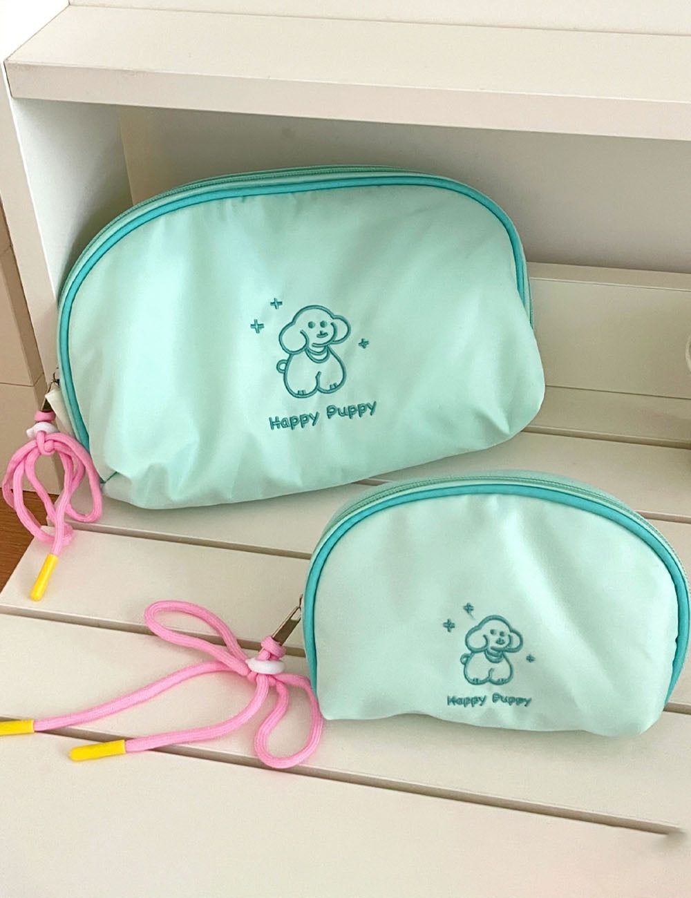 Cute Puppy Embroidery Portable Makeup Bag MK2BW6S10BOB97