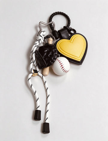 Heart Baseball Bag Charm - DippedShop Wholesale - #9283