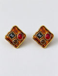 Retro Rhinestones Tiger Eye Stone Earrings 6W6JER812