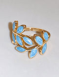 Vintage Enamel Olive Leaf Wrap Open Finger Ring 6W6JRG364