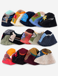 Color Block Splice Floral Jacquard Bucket Hat 6W6HAT634