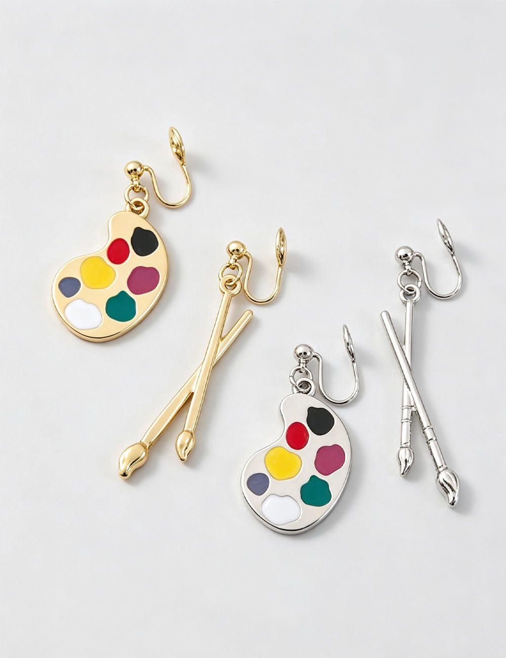 Palette Paintbrush Dangle Earrings - DippedShop Wholesale - #1987