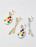 Palette Paintbrush Dangle Earrings - DippedShop Wholesale - #4755