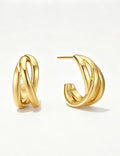 Irregular Twist Wavy Line C-shaped Earrings 6W6JER571