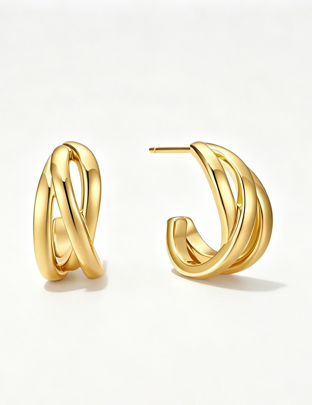 Irregular Twist Wavy Line C-shaped Earrings 6W6JER571