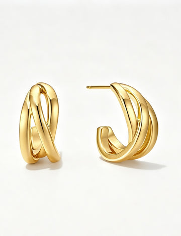Irregular Twist Wavy Line C-shaped Earrings 6W6JER571