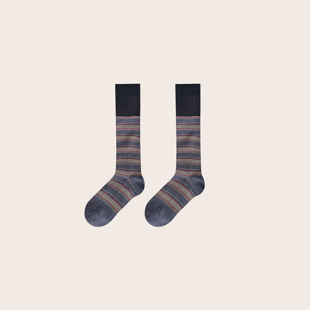 Retro Color Contrast Warm Mid-Calf Socks 6W8FSO819