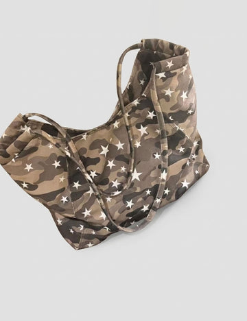Casual Star Print Camouflage Canvas Tote Bag 6W10BBG1990