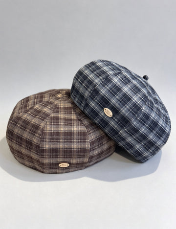 Plaid Beret Hat - DippedShop Wholesale - #5747