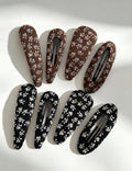 Elegant Floral Print Oval No Crease Hair Clip 6W6HCP1628