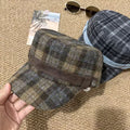 Retro Plaid Color Block Outdoor Baseall Cap 6W6HAT798