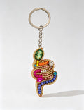 Colorful Beads Snake Shape Keychain Bag Charm 6W10BBC755
