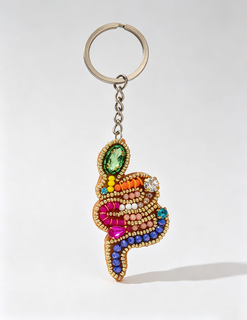 Colorful Beads Snake Shape Keychain Bag Charm 6W10BBC755