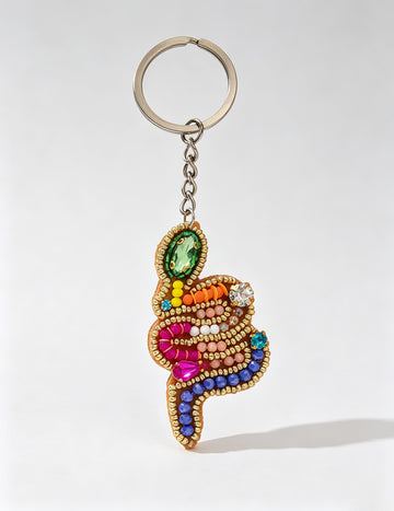 Colorful Beads Snake Shape Keychain Bag Charm 6W10BBC755