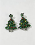 Beaded Rhinestone Christmas Tree Earrings - DippedShop Wholesale - #6723