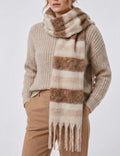 Plush Color Block Scarf - DippedShop Wholesale - #2995