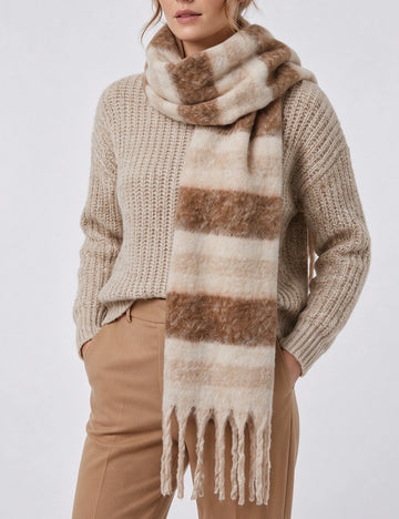 Plush Color Block Scarf - DippedShop Wholesale - #2995