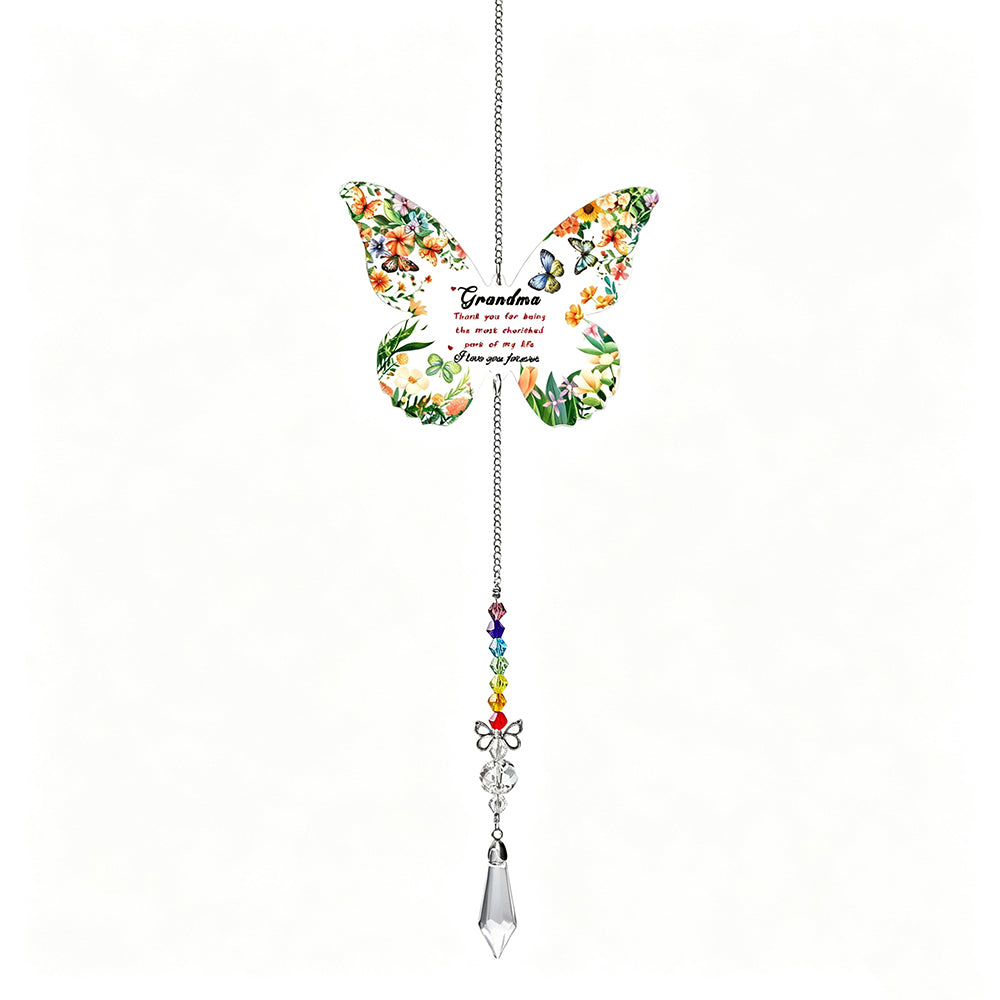 Colorful Butterfly Heart Crystal Hanging Sun Catcher 6H7HLS211