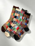 Vinatge Plaid Color Contrast Soft Crew Socks 6W8FSO816