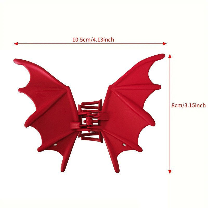 Gothic Style Halloween Matte Bat Wing Hair Claw 6W6HCP1314