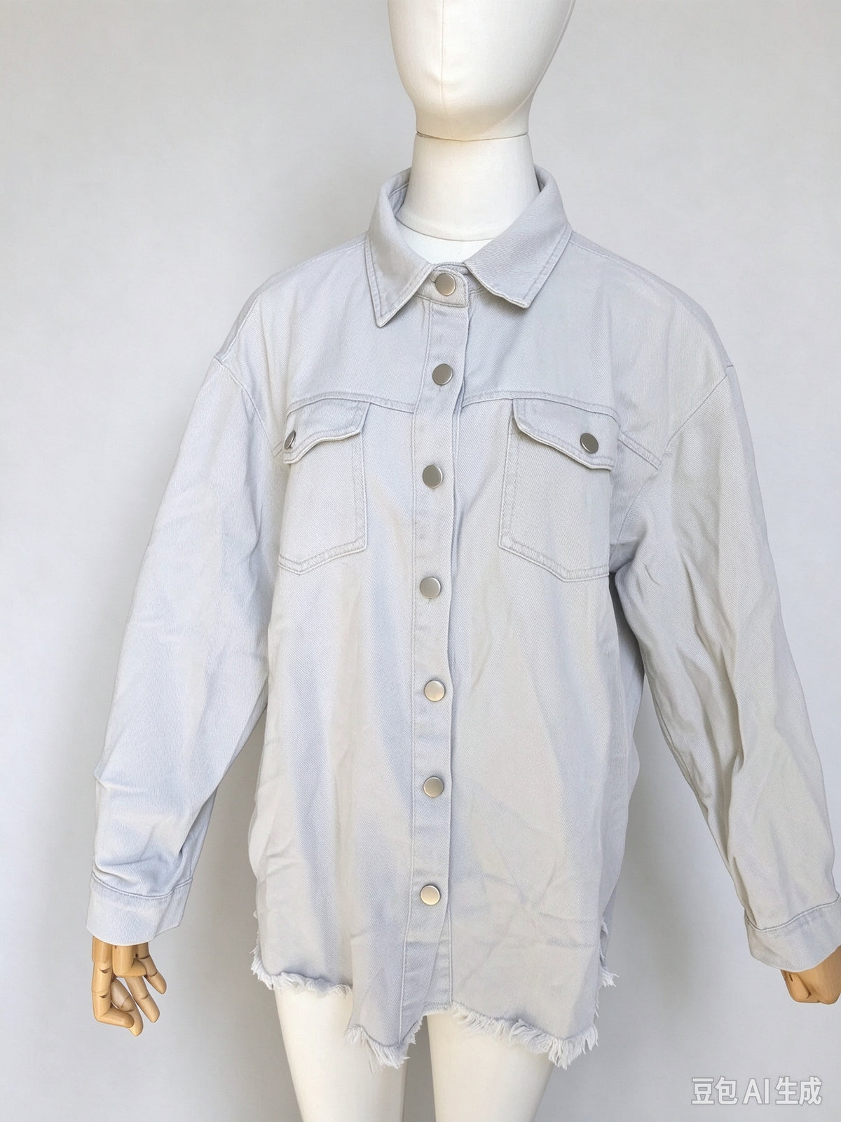 Trendy Washed Long Sleeve Frayed Hem Jacket MK2BLW6W1DJK10